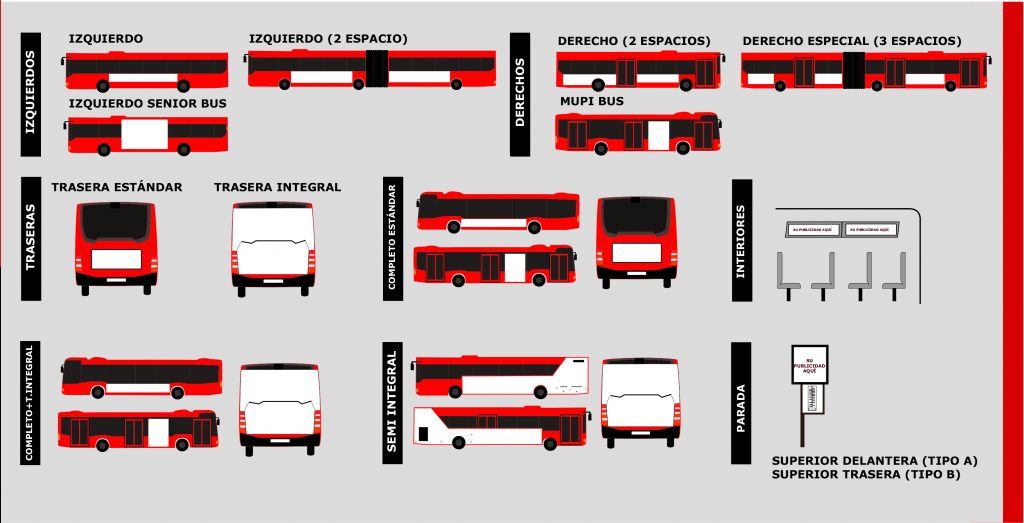 Gráfico con diferentes autobuses
